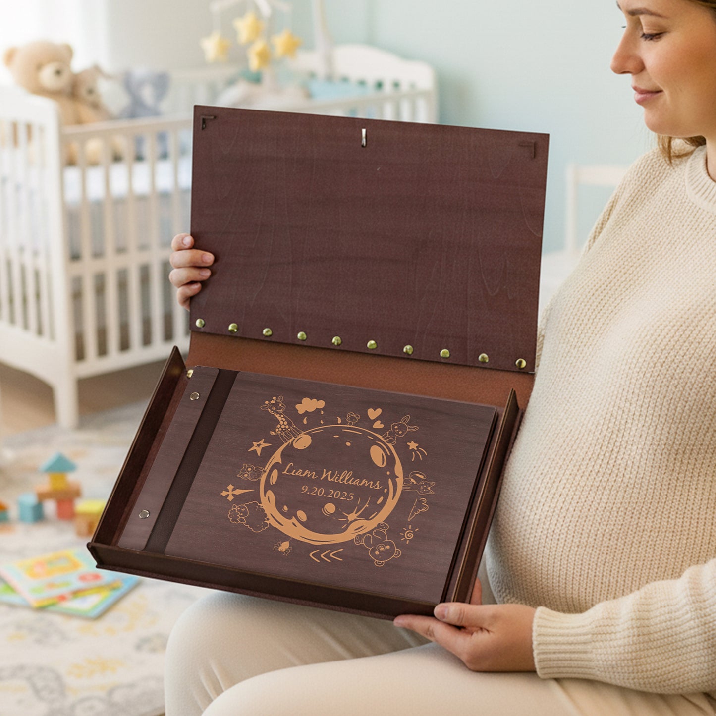 Personalized Baby Photo Album - Around the World with Animals