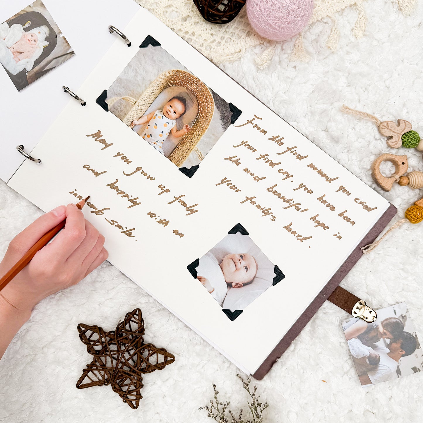 Personalized Baby Photo Album - Baptism Cross