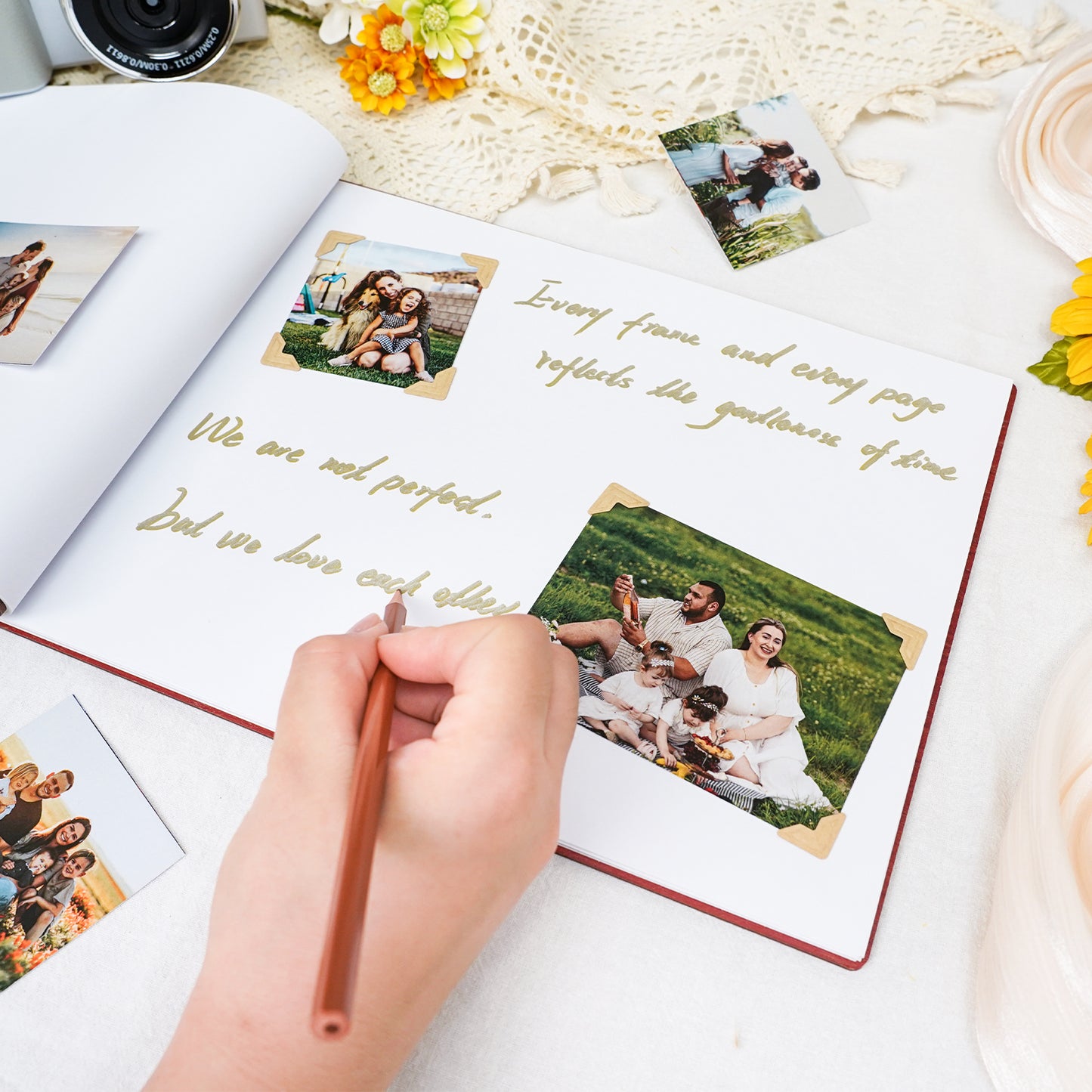Personalized Family Photo Album – Heart Cutout Wood Cover