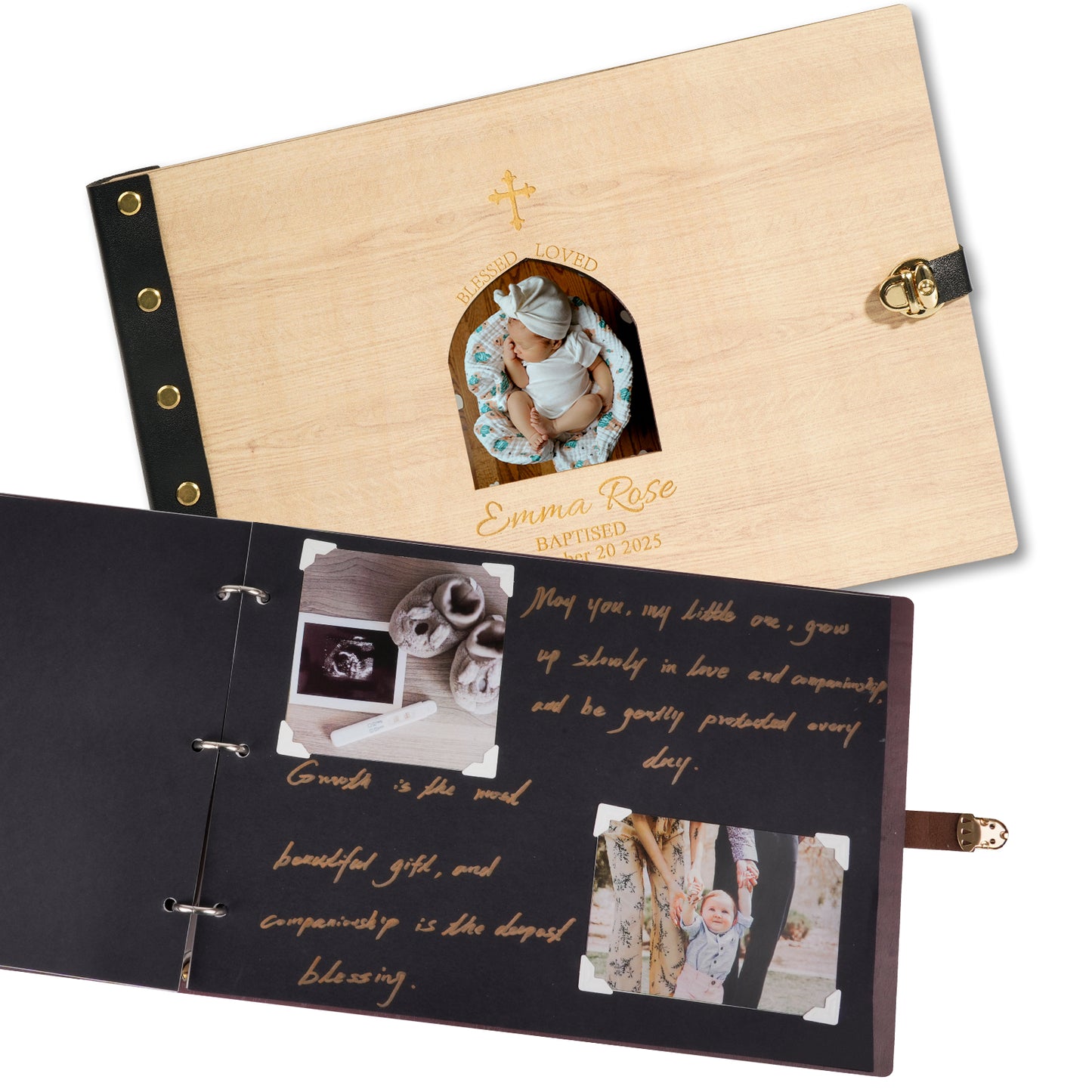 Personalized Baby Photo Album - Baptism Cross