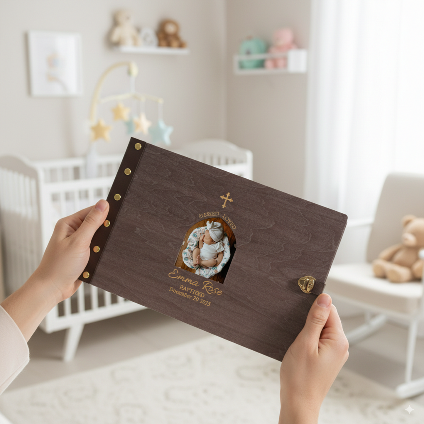 Personalized Baby Photo Album - Baptism Cross