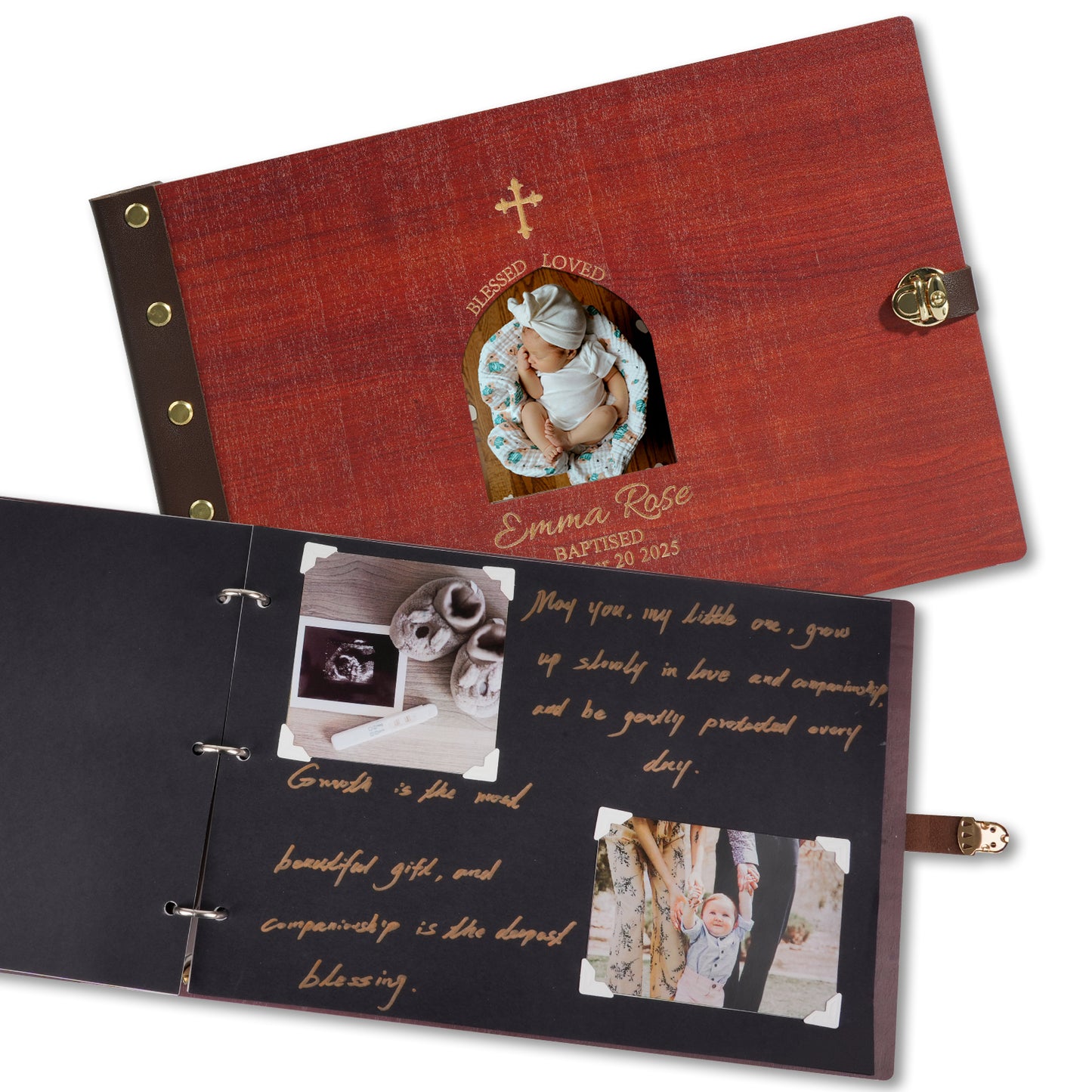 Personalized Baby Photo Album - Baptism Cross