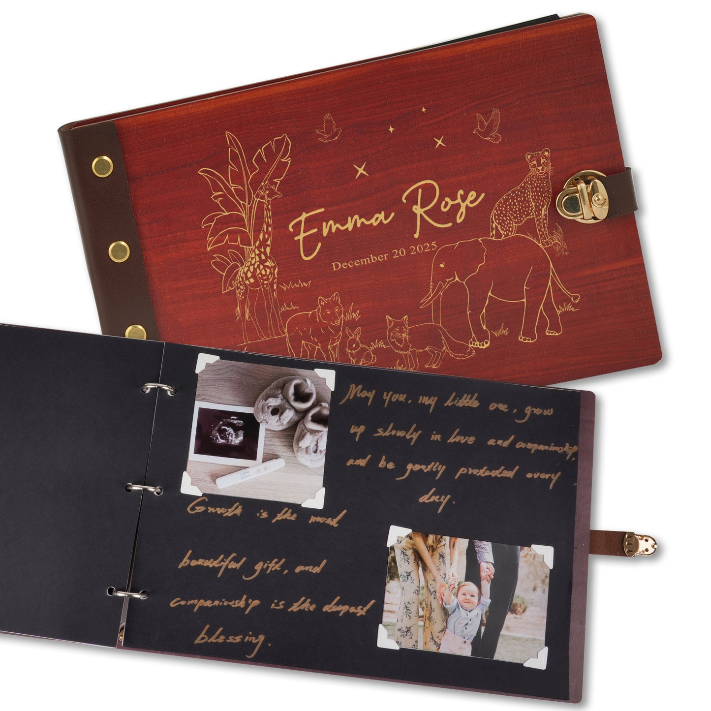 Personalized Baby Photo Album - Wild Safari Edition