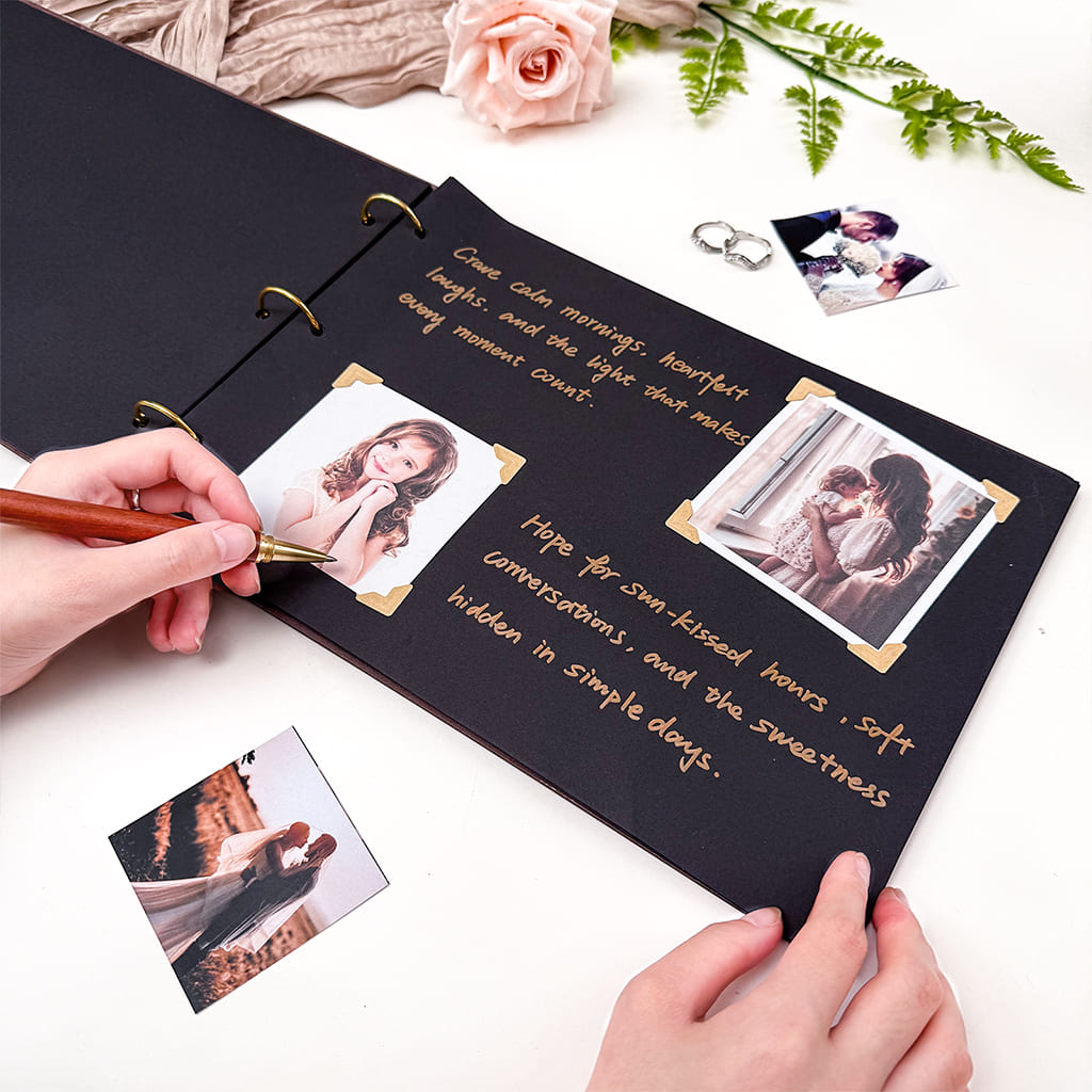 Wedding Wooden Carved Photo Album - Personalized Gift
