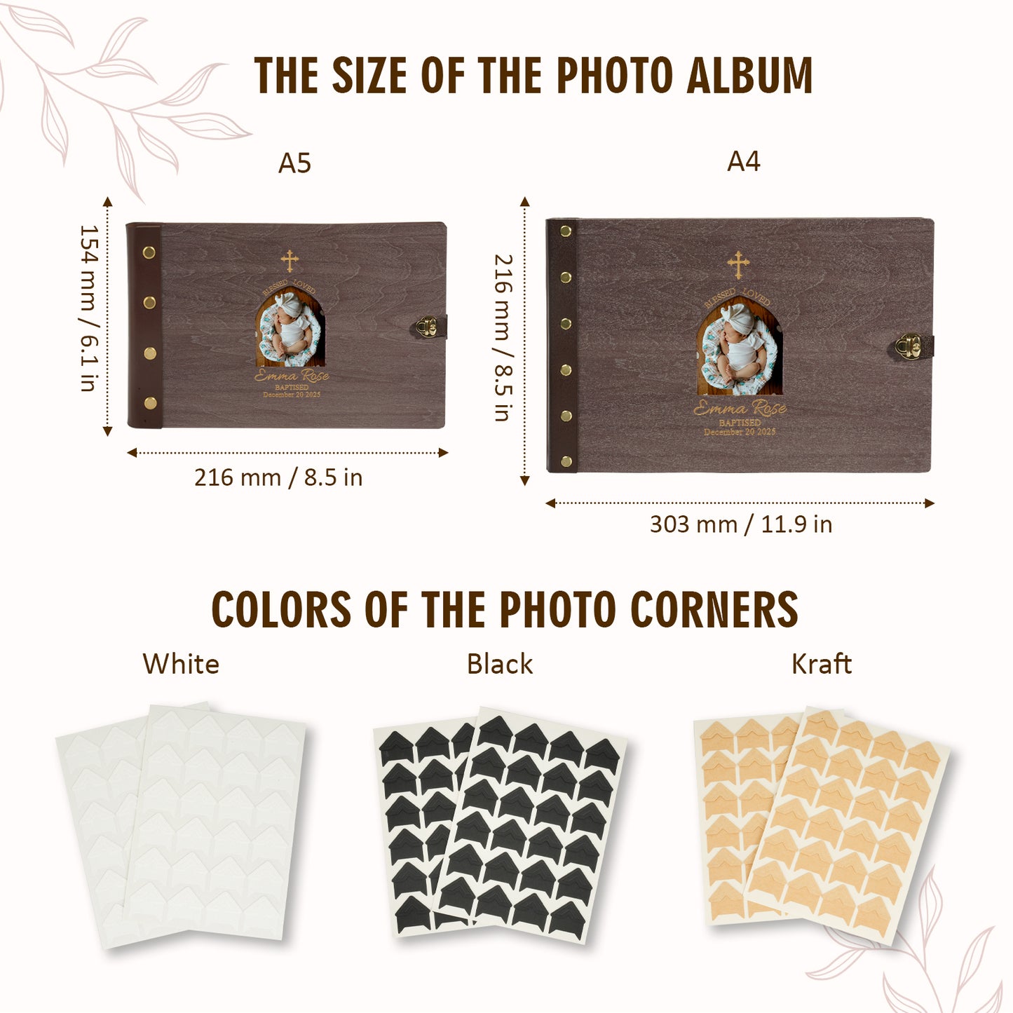 Personalized Baby Photo Album - Baptism Cross