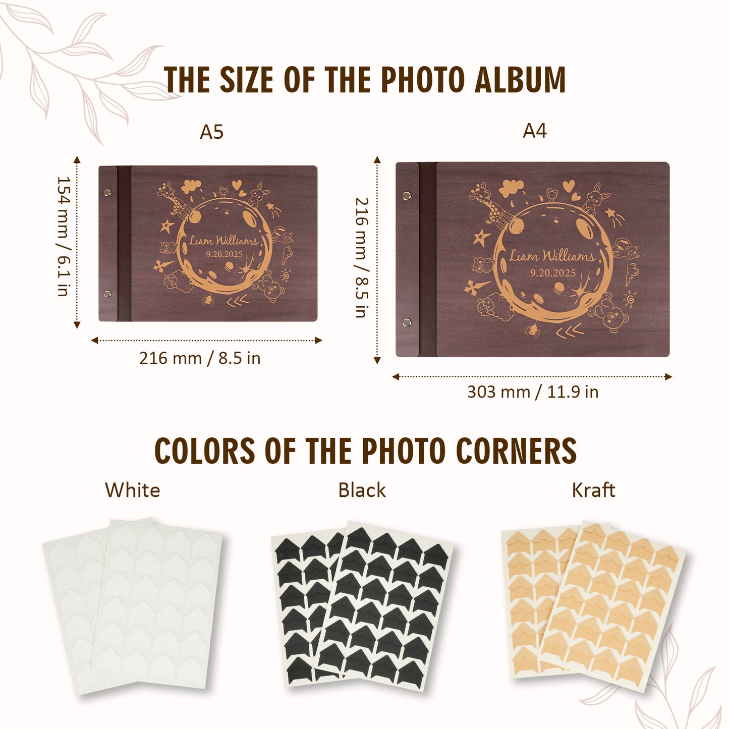 Personalized Baby Photo Album - Around the World with Animals