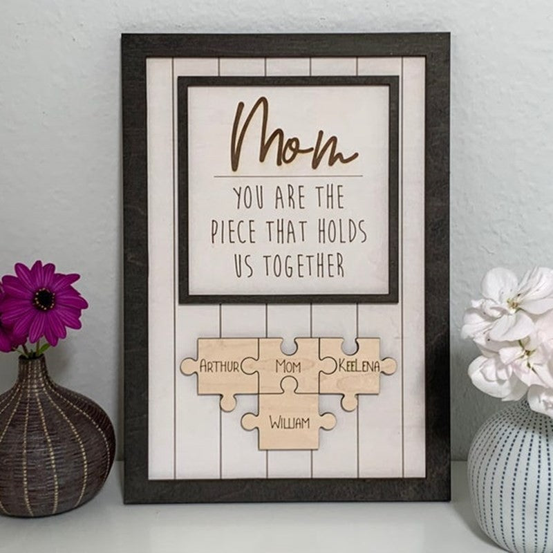 Mother's Day Wood Puzzle Sign Personalized Gift For Mom