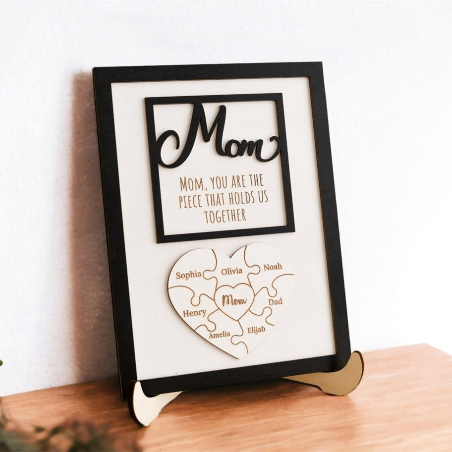 Wooden Puzzle Sign Personalized Gift For Mother's Day