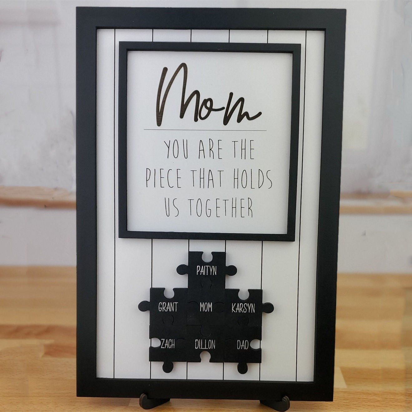 Mother's Day Wood Puzzle Sign Personalized Gift For Mom