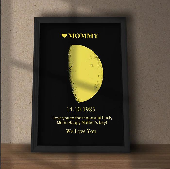 Custom for Mom Art Frame/REAL MOON PHASE Mother's Day Gift