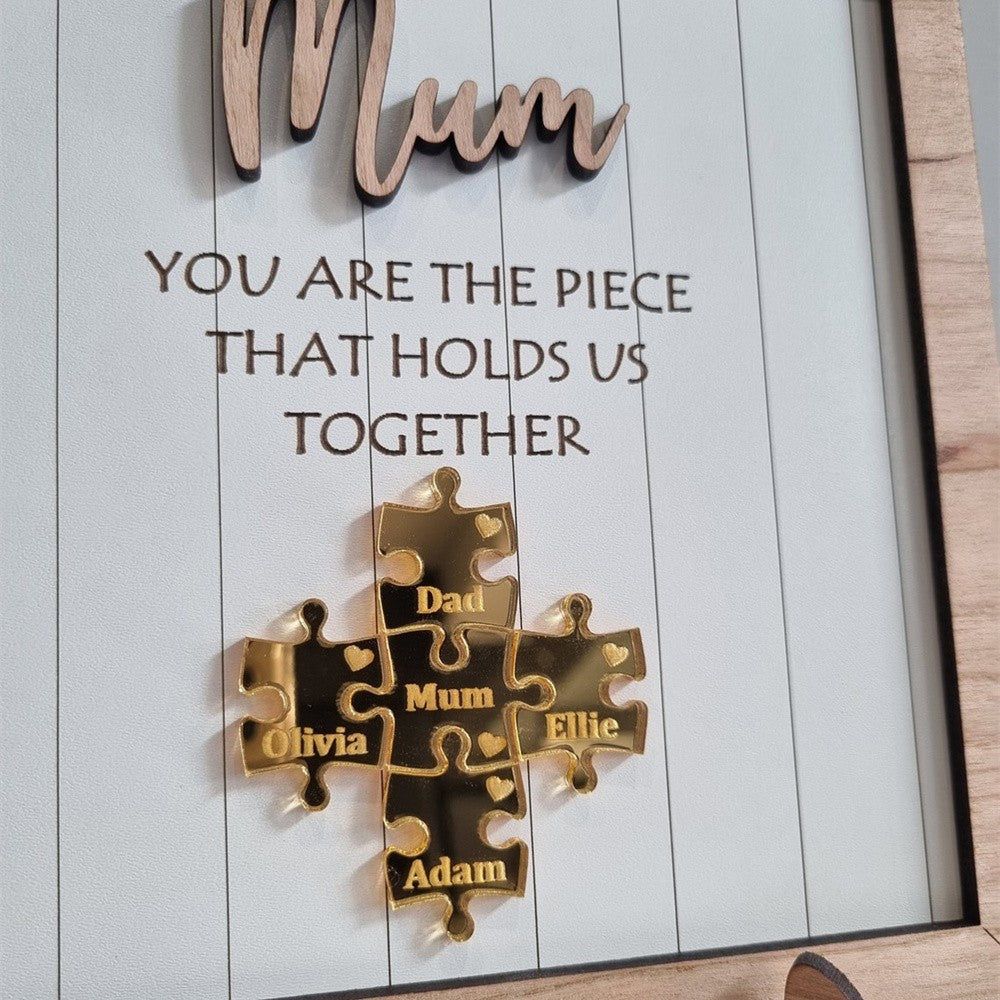 Personalized Wood Puzzle Sign Gift For Mother's Day