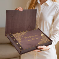 Personalized wooden memory book - Family Christmas Photo Album