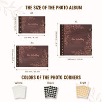 Personalized Photo Album – Floral Engraved Our Wedding