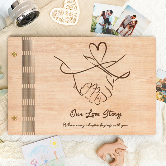 Wooden Photo Album – Our Love Story