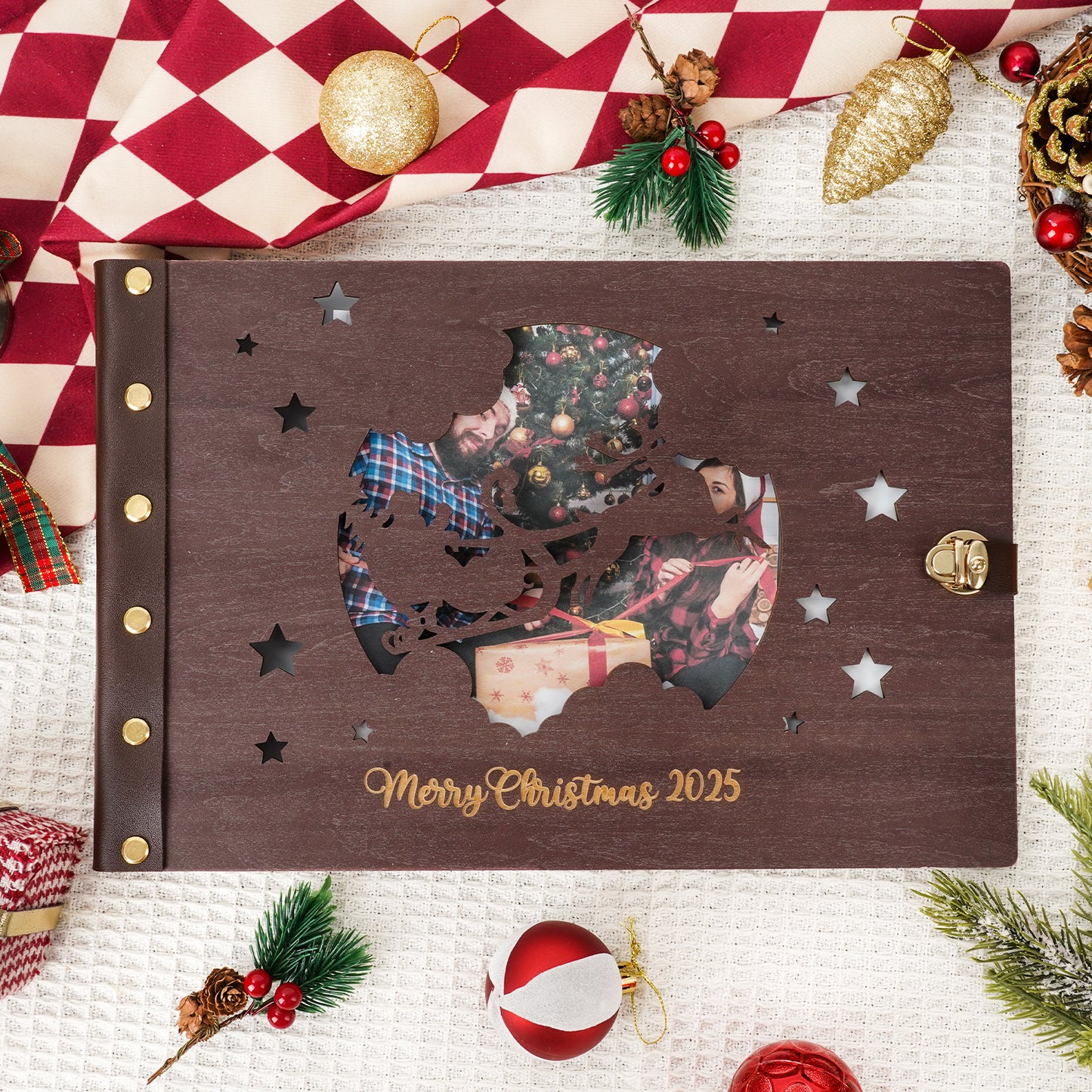 Personalized Photo Album – Santa & Reindeer Photo Window Album
