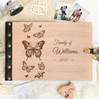 Personalized Family Photo Album – Elegant Butterfly Engraved Photo Book