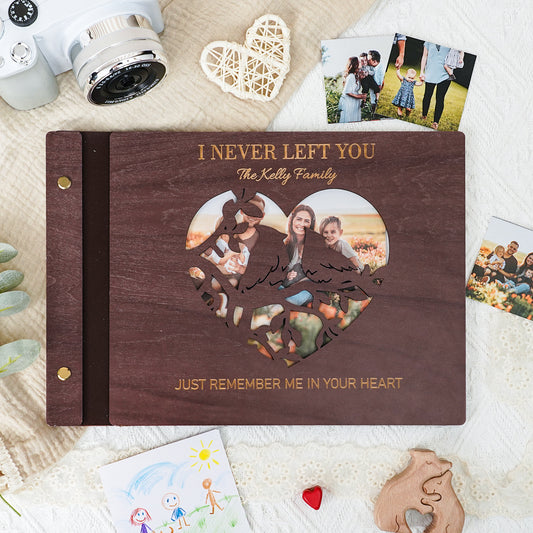 Personalized Family Photo Album – Heart Cutout Wood Cover