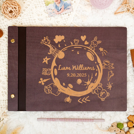 Personalized Baby Photo Album - Around the World with Animals
