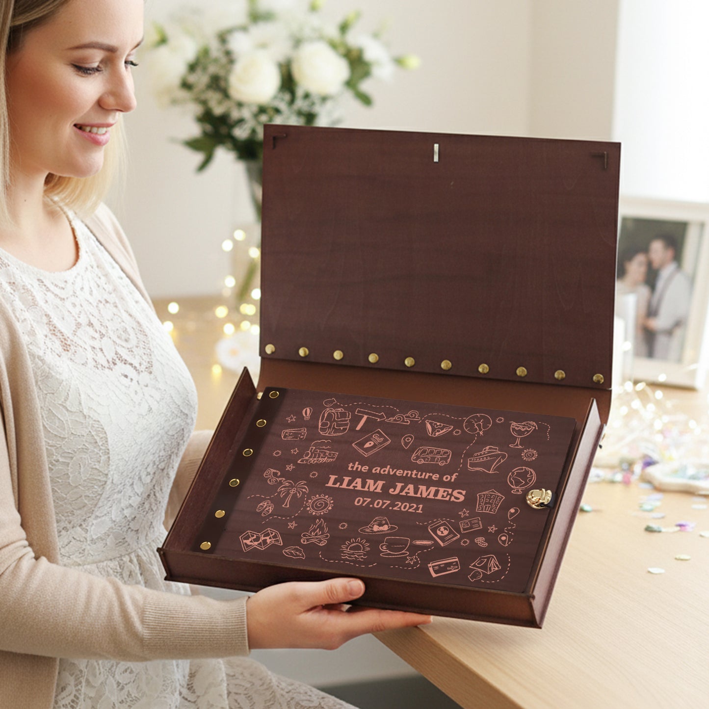 Personalized Travel Photo Album – Hand-Drawn Travel Doodles