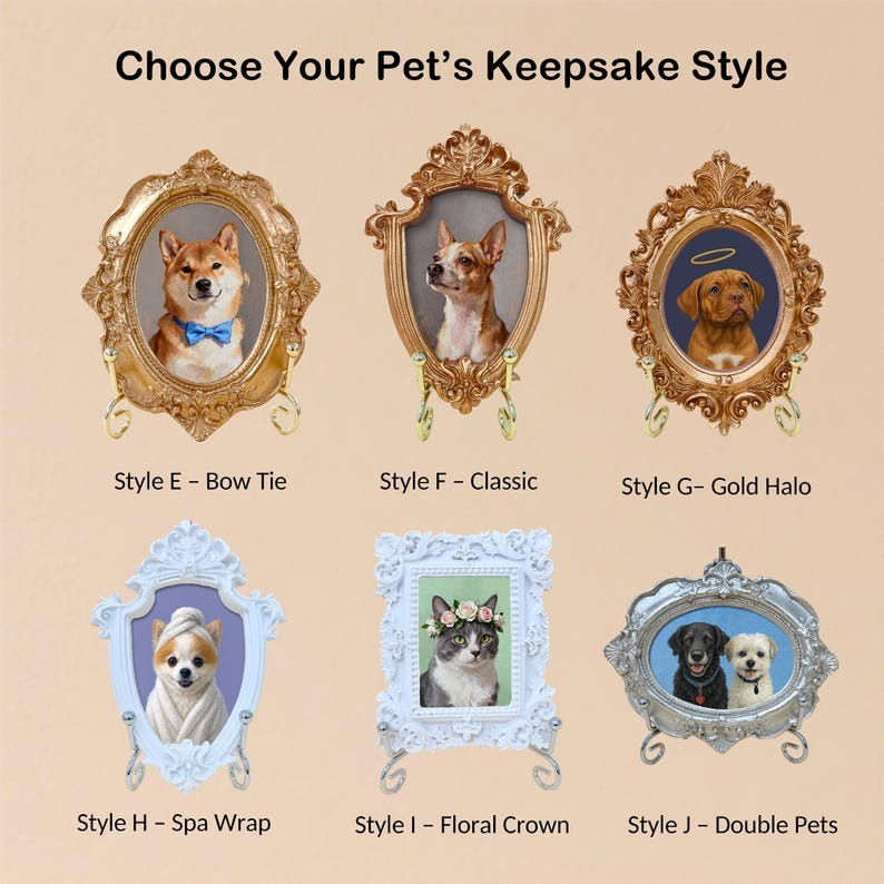 Custom Hand-Painted Pet Memorial Portrait– Dog or Cat Remembrance Gift