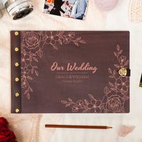 Personalized Photo Album – Floral Engraved Our Wedding