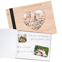 Personalized Family Photo Album – Heart Cutout Wood Cover