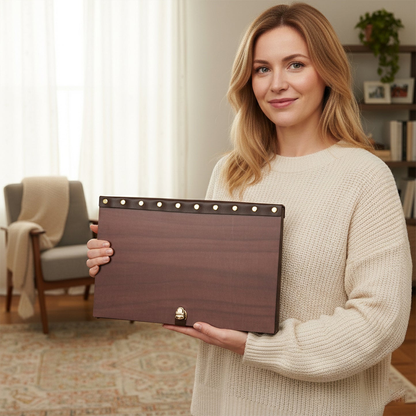 personalized Travel Photo Album – Wanderlust Compass Wooden Cover