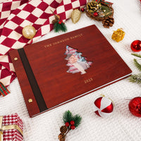 Personalized Family Photo Album – Christmas Tree Cutout Wooden Cover