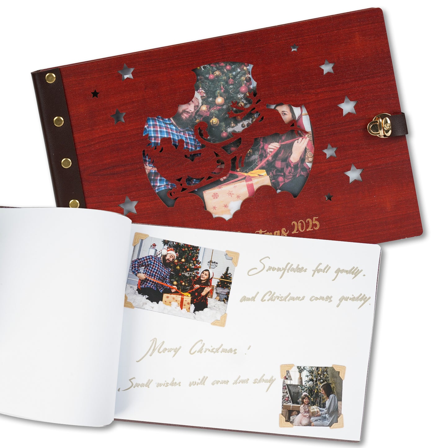 Personalized Photo Album – Santa & Reindeer Photo Window Album
