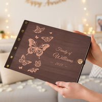 Personalized Family Photo Album – Elegant Butterfly Engraved Photo Book