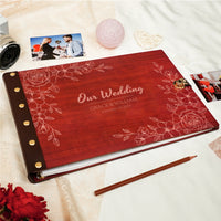 Personalized Photo Album – Floral Engraved Our Wedding