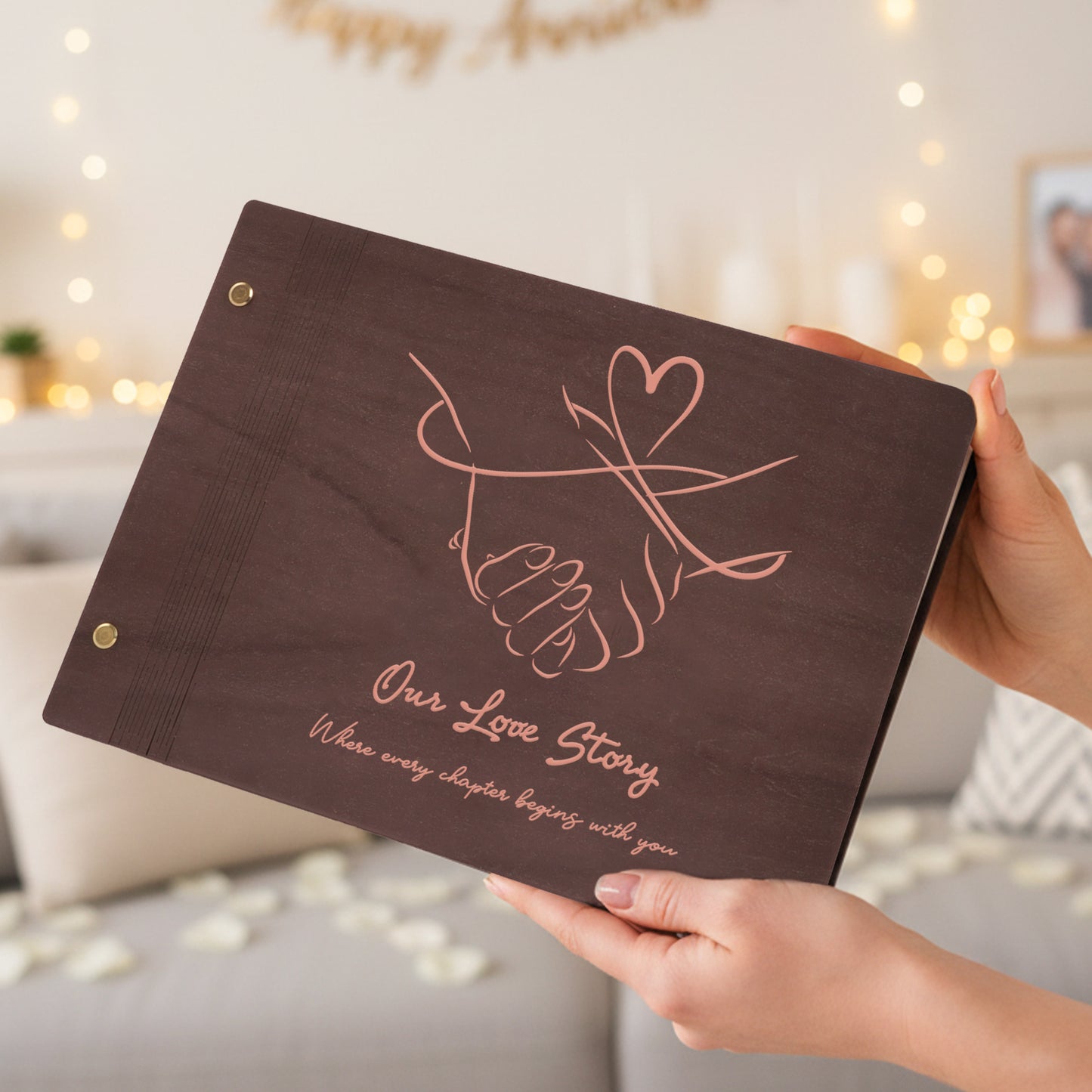 Wooden Photo Album – Our Love Story