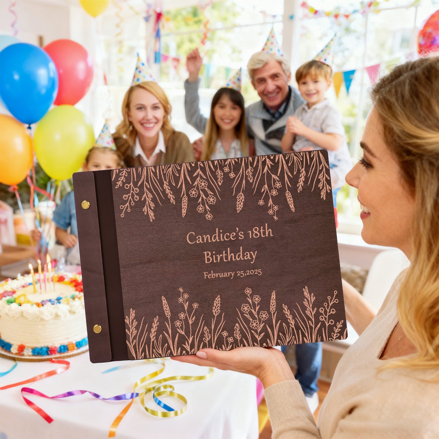 Personalized Memory Photo Album – Wildflower Border