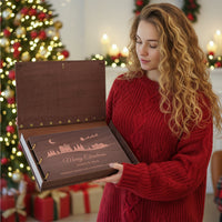 Personalized Photo Album – Christmas Village Engraved Wooden Cover