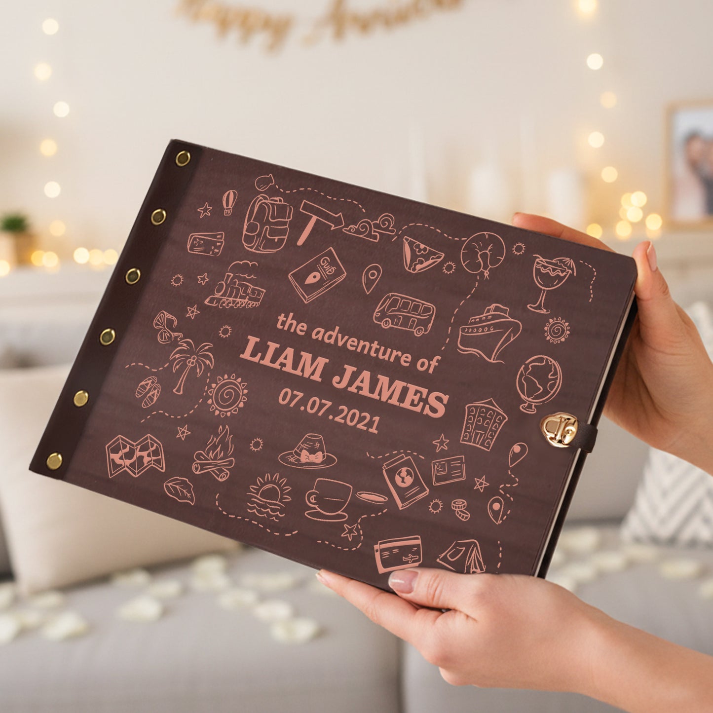 Personalized Travel Photo Album – Hand-Drawn Travel Doodles