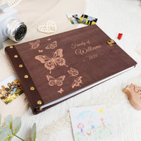 Personalized Family Photo Album – Elegant Butterfly Engraved Photo Book