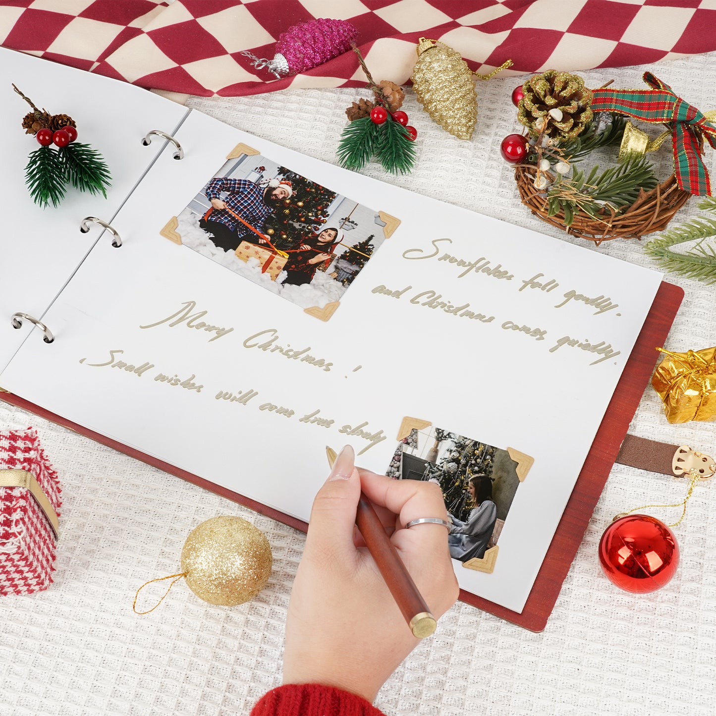 Personalized Photo Album – Santa & Reindeer Photo Window Album