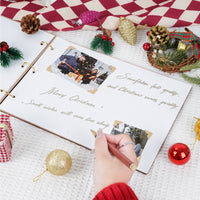 Personalized Photo Album – Christmas Village Engraved Wooden Cover