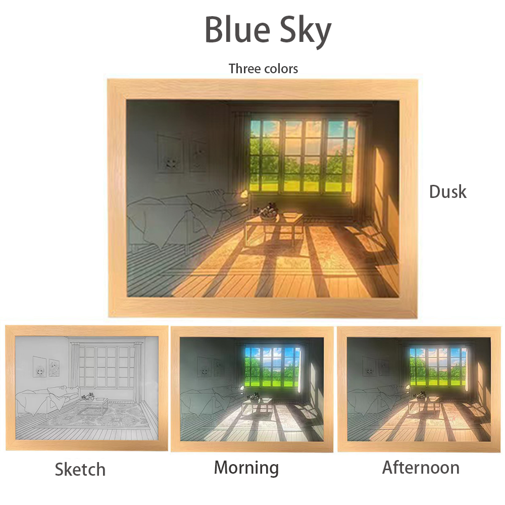 Blue Sky Light Art Painting