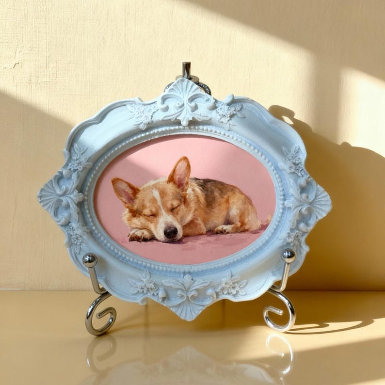 Custom Hand-Painted Pet Memorial Portrait– Dog or Cat Remembrance Gift