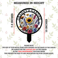 Personalized Sunflower Garden Sign with Stake – Custom Name Floral Yard Decor for Grandma