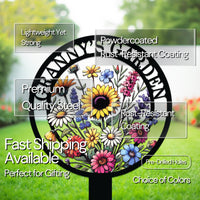 Personalized Sunflower Garden Sign with Stake – Custom Name Floral Yard Decor for Grandma