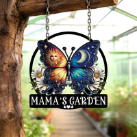 Personalized Butterfly Garden Sign for Mom – Custom Name Floral Yard Decor with Stake