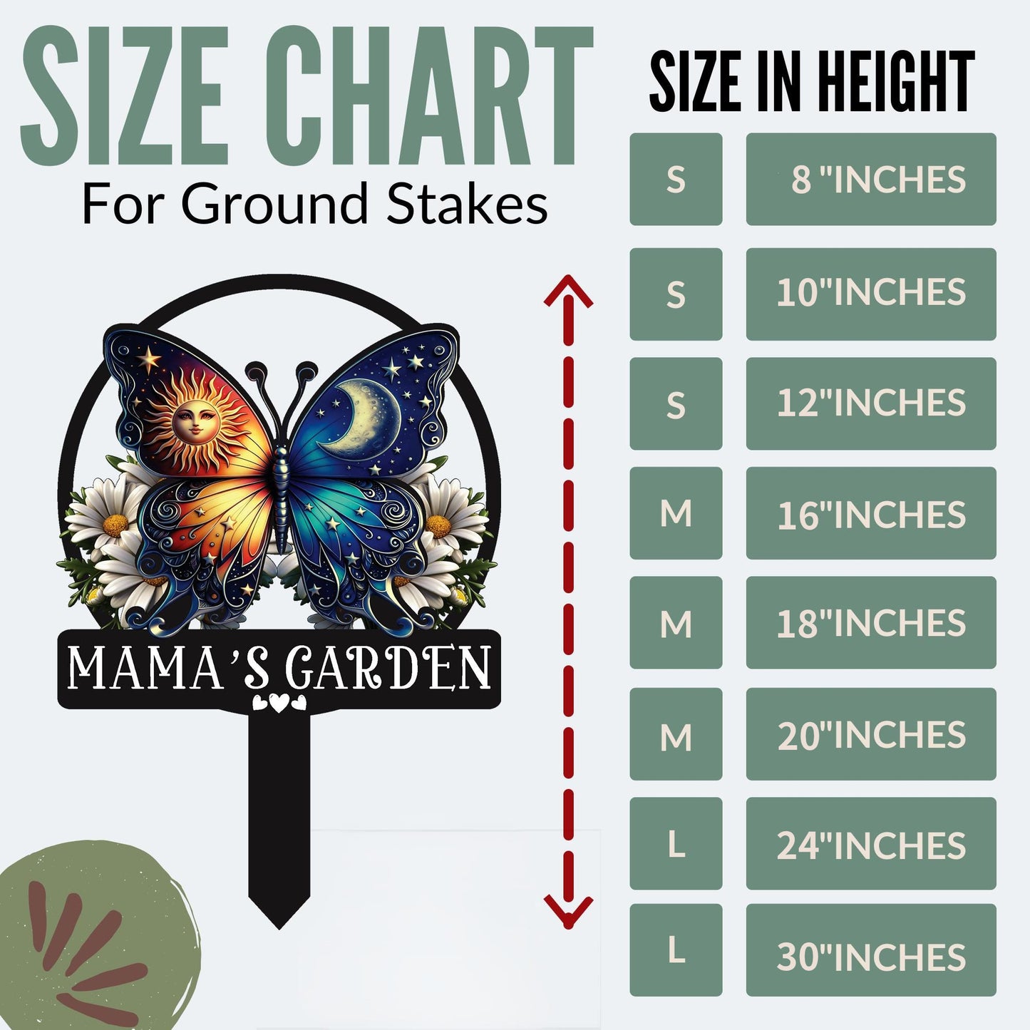 Personalized Butterfly Garden Sign for Mom – Custom Name Floral Yard Decor with Stake