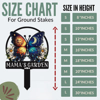 Personalized Butterfly Garden Sign for Mom – Custom Name Floral Yard Decor with Stake