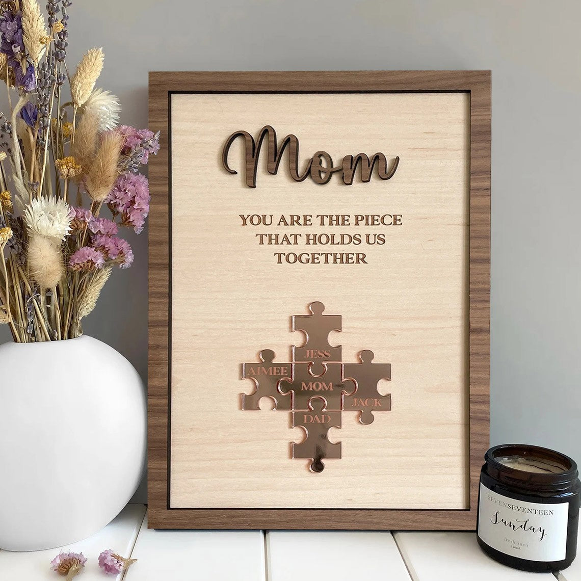 Custom Mom Wooden Puzzle Sign Gift