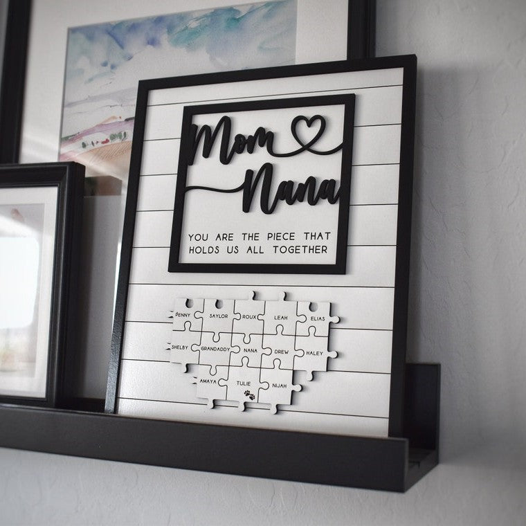 Mom Puzzle Sign Personalized Wooden Gift For Mother's Day