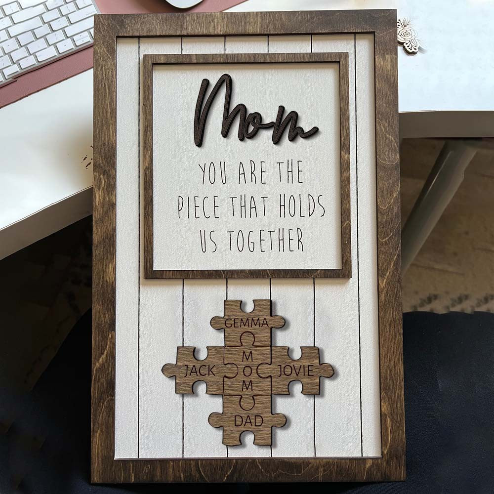 Customized Wooden Puzzle Sign Gift For Mom