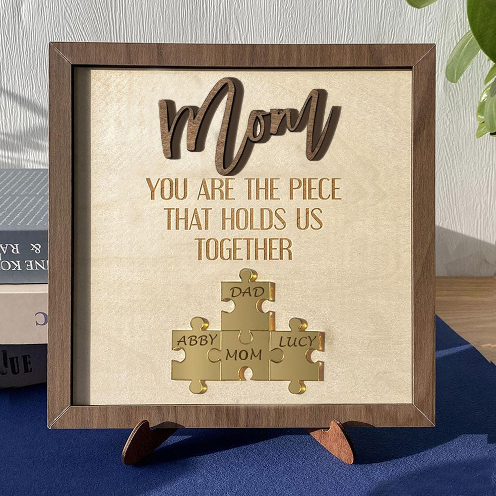 Wooden Puzzle Sign Personalized Custom Gift For Mom