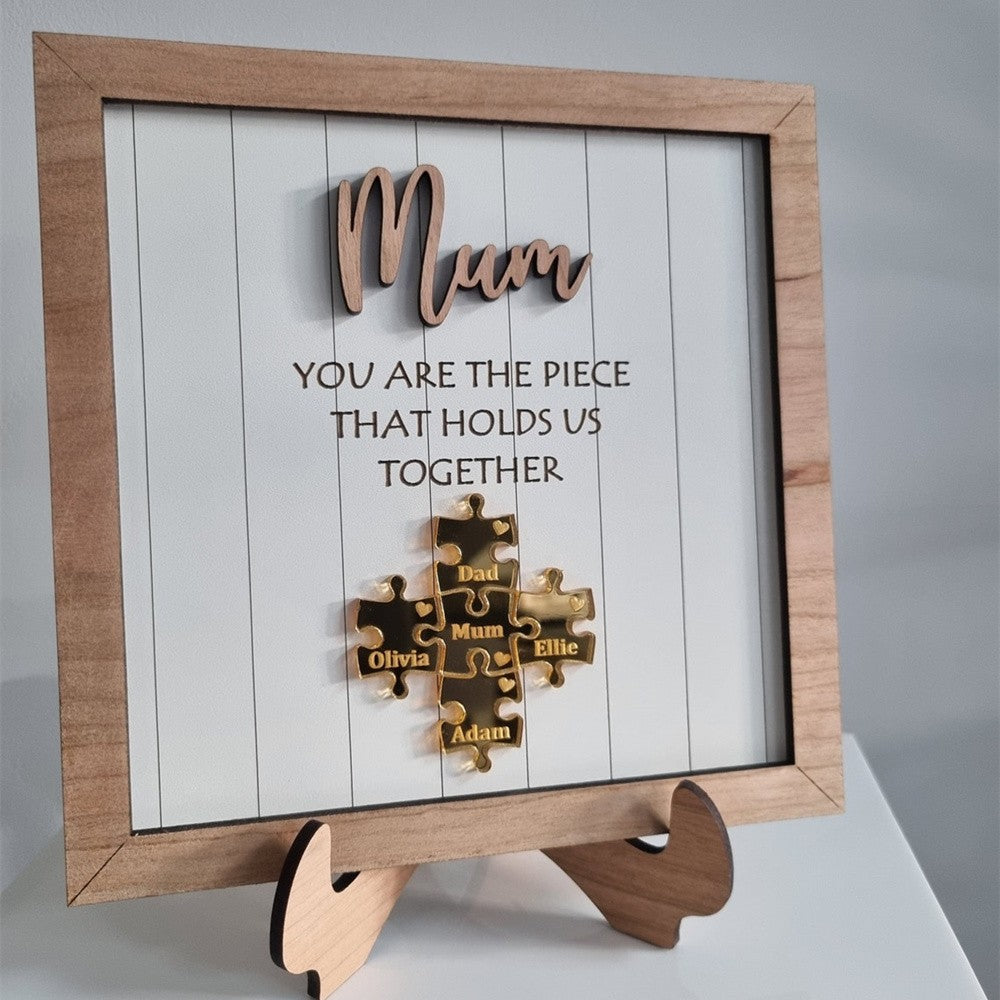 Personalized Wood Puzzle Sign Gift For Mother's Day